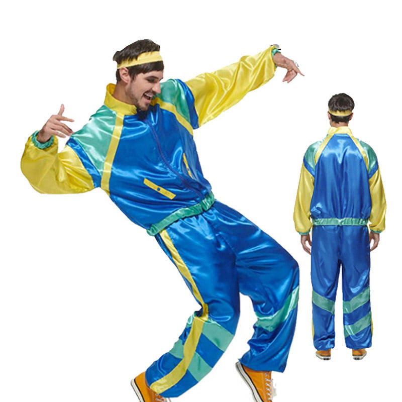 Men 80s 90s Fashion Track Suit