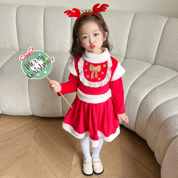 Fancy Merry Christmas Girls Clothing Set - Image 4