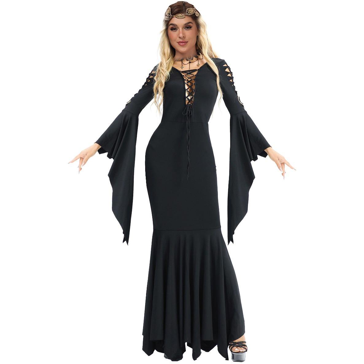 Batwing Sleeves Gothic Witch Dress