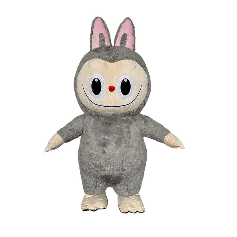 Inflatable Grey Labubu Performance Costume