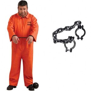 Men Orange Prison Jumpsuit Costume
