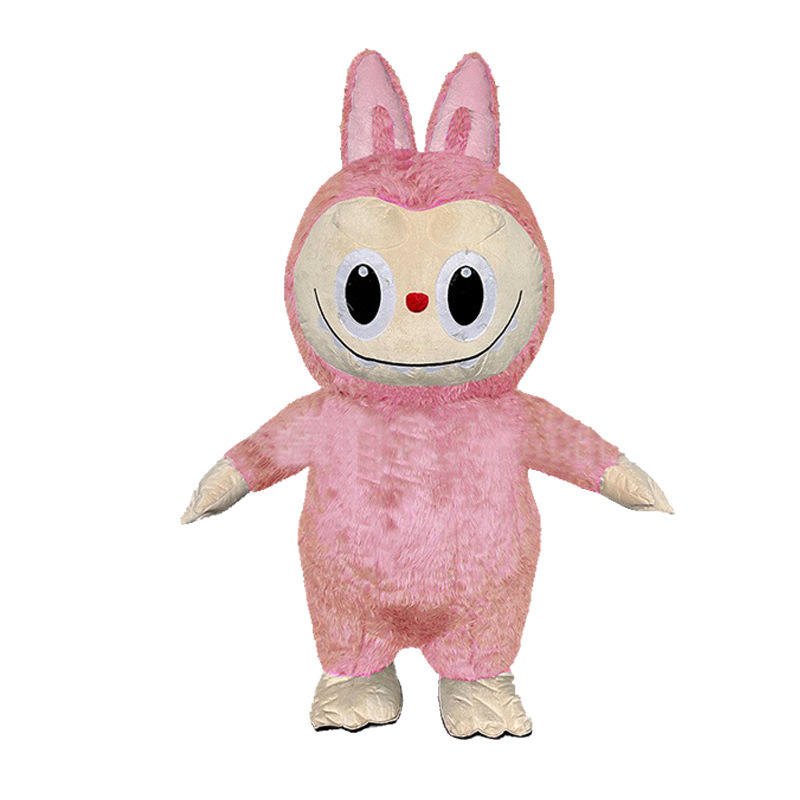 Inflatable Pink Labubu Performance Costume