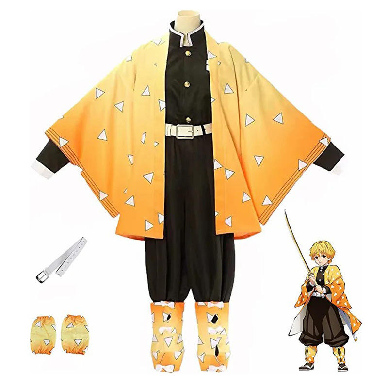 Anime Demon Slayer Agatsuma Zenitsu Costume