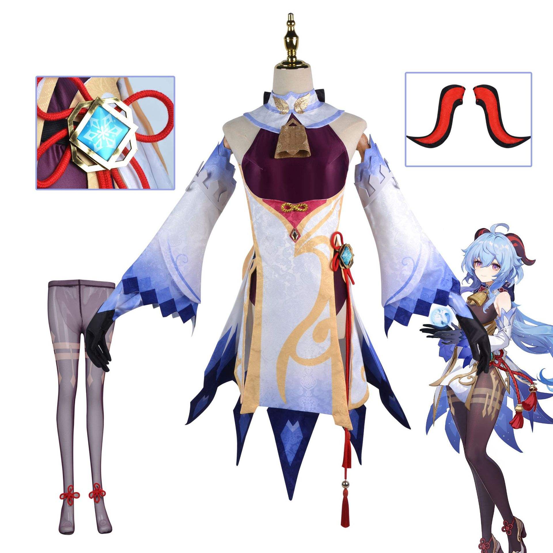 Anime Game Genshin Impact Ganyu Cosplay Costume