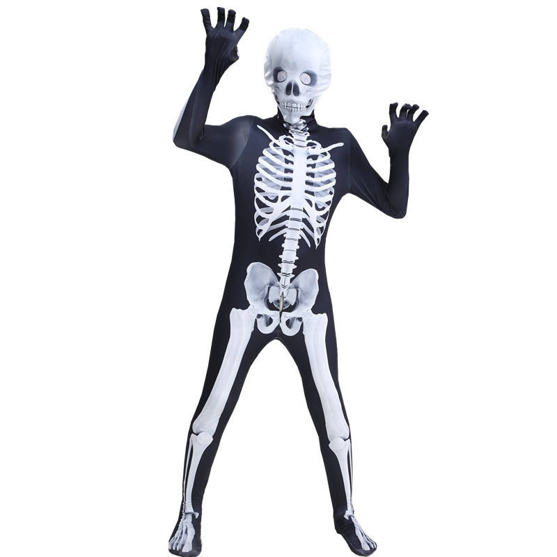 Kid Scary Horror Punk Skull Suit Cosplay Costume