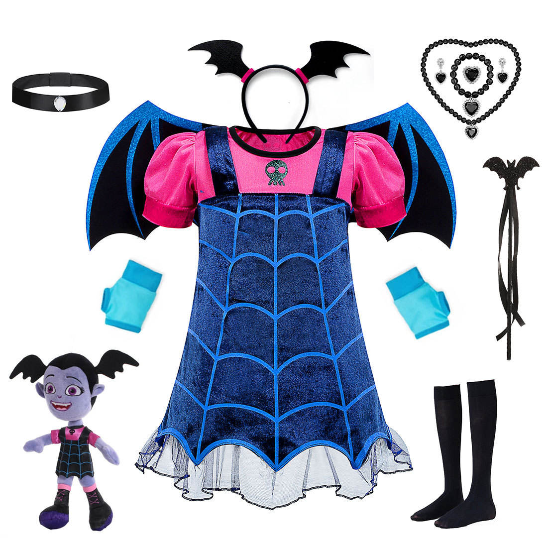 Vampire Wings Skull Mermaid Costume