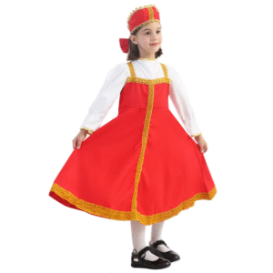Russian National Girls Costume Red Dress