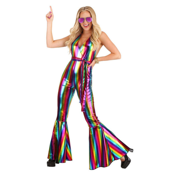 Adult 70s Disco Stripe Jumpsuits