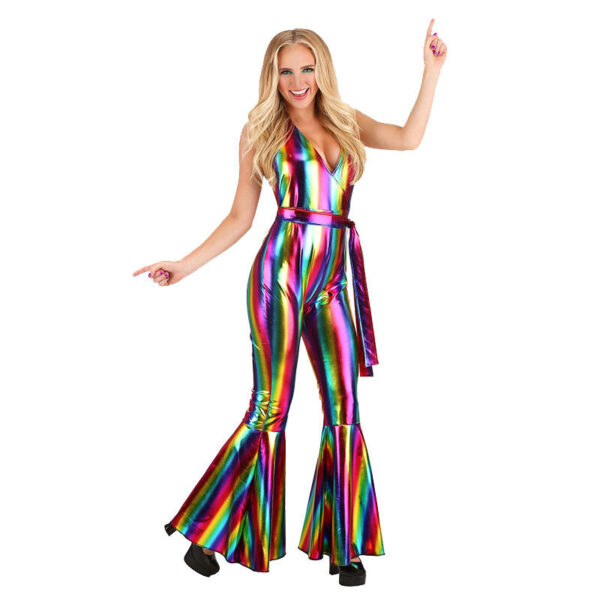 Adult 70s Disco Stripe Jumpsuits - Image 3