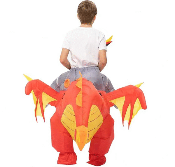 Inflatable Res Fire Riding Dragon Mascot - Image 2