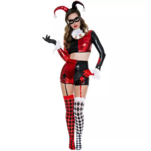 Black Red Grid Evil Clown Costume