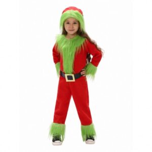Kids Santa Claus Red Jumpsuit With Hat