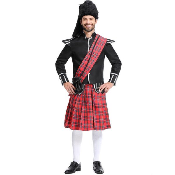 Men's Red Plaid Scottish Costume