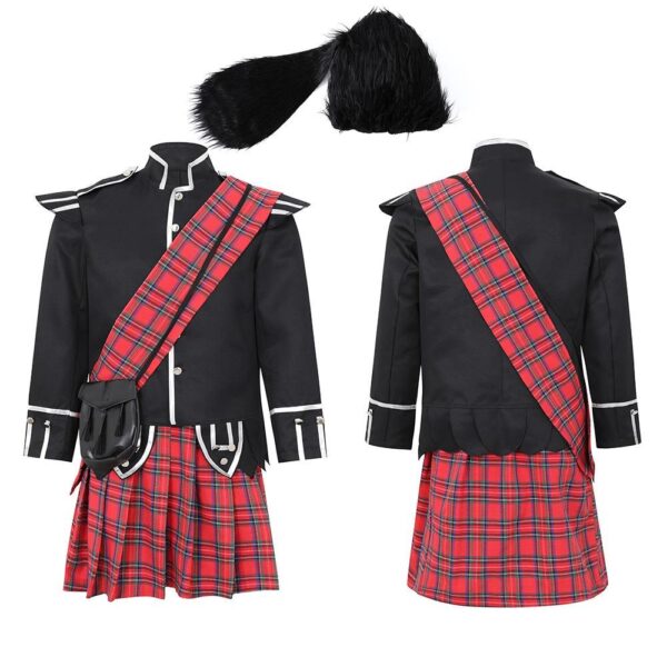 Men's Red Plaid Scottish Costume - Image 3