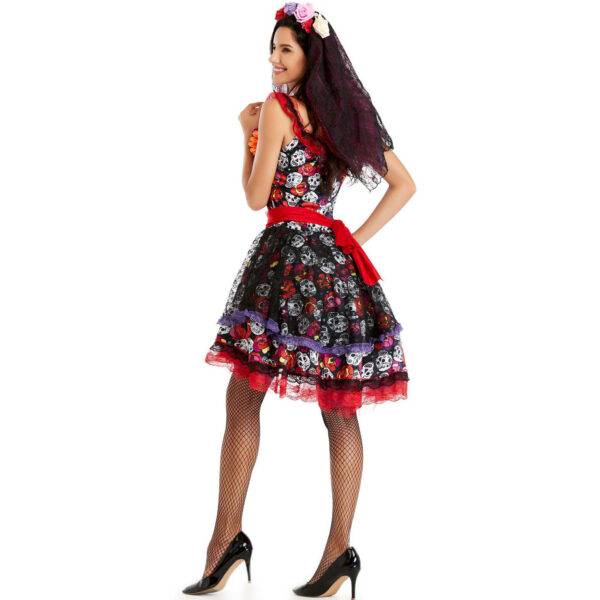 Mexico Day of the Dead Bride Ghost Costume - Image 2
