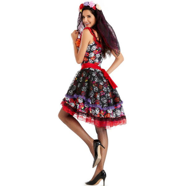 Mexico Day of the Dead Bride Ghost Costume - Image 4