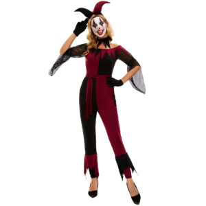 Ladies Halloween Devil Jester Cosplay Costume